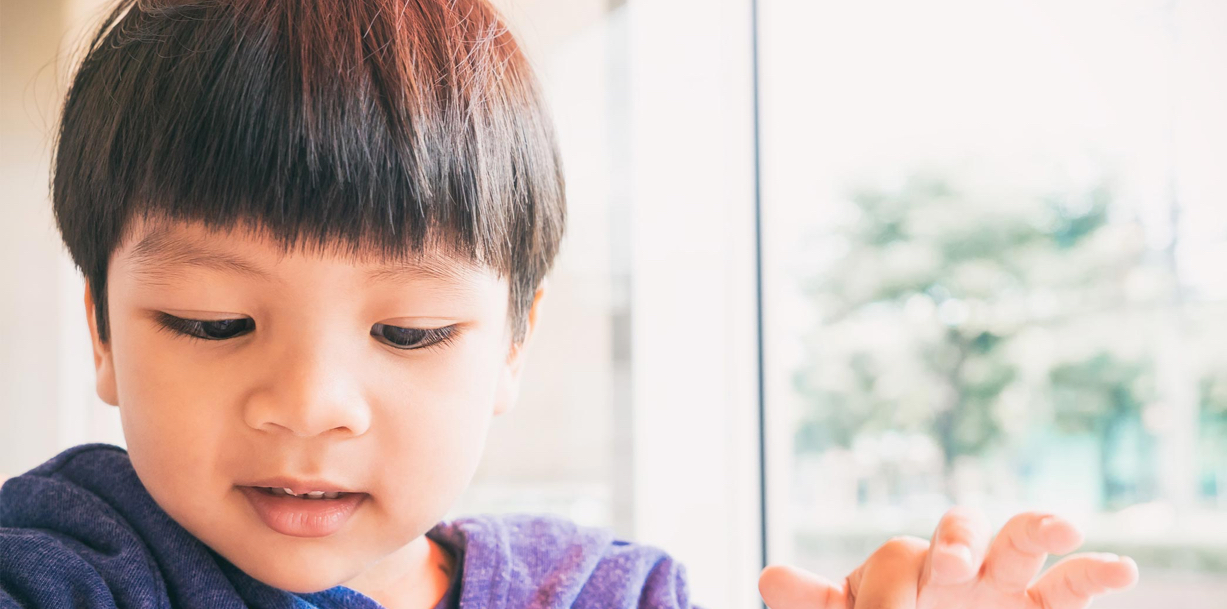 Child reading a book